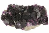 Dark Purple Cubic Fluorite and Quartz - Excellent Quality #94321-1